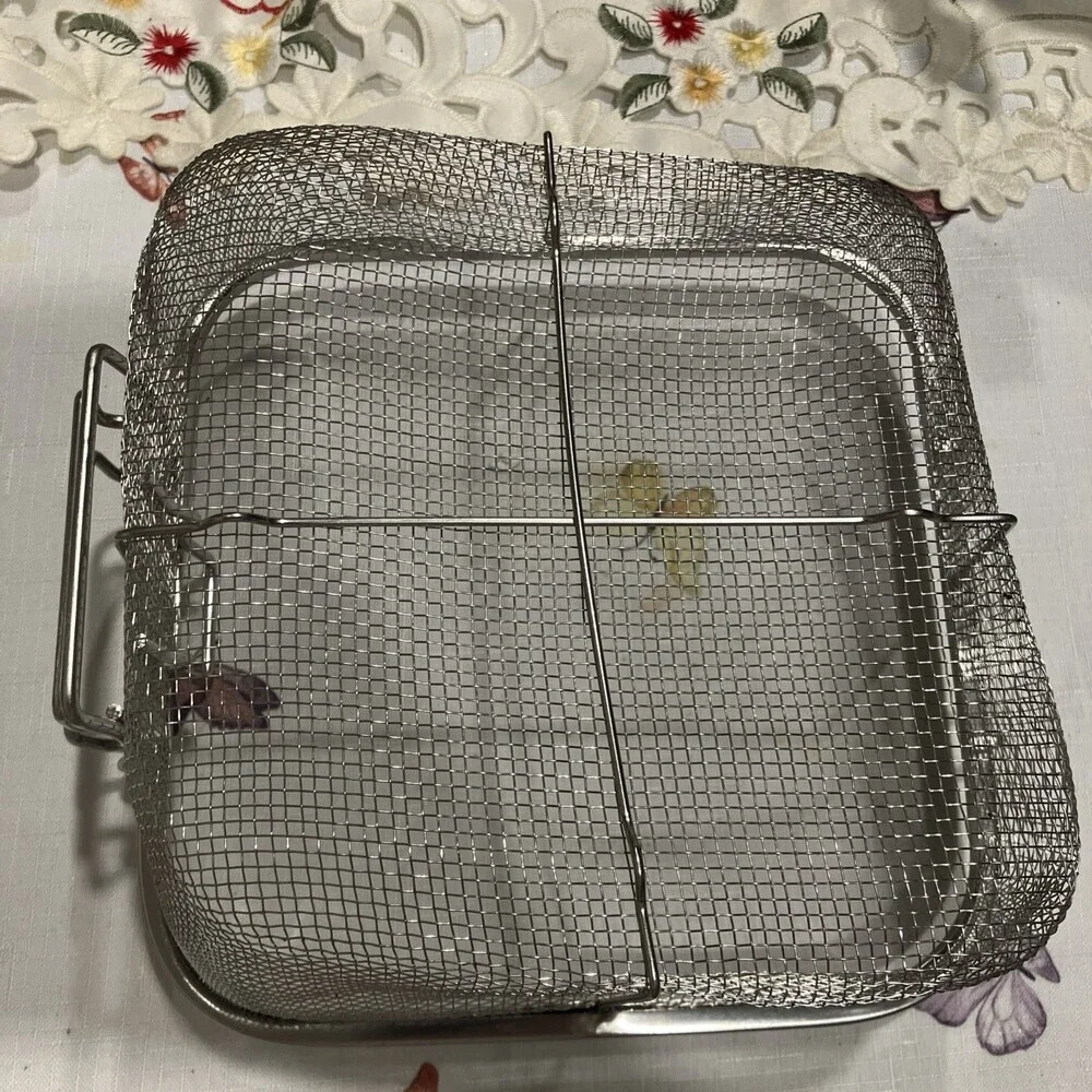 Deep Fryer Basket  7-7/8” Square 3” Deep W/Handles  “Basket Only”